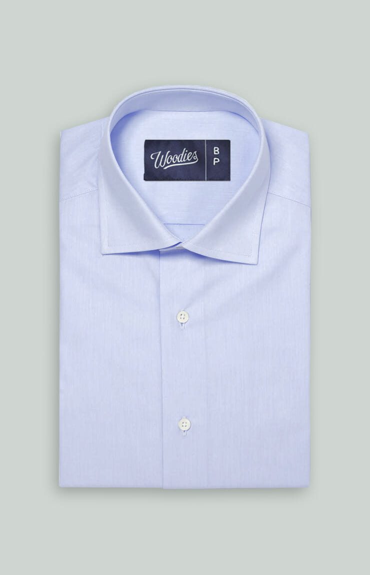 Men's Non-Iron Royal Oxford Shirt in Light Blue - Woodies Clothing