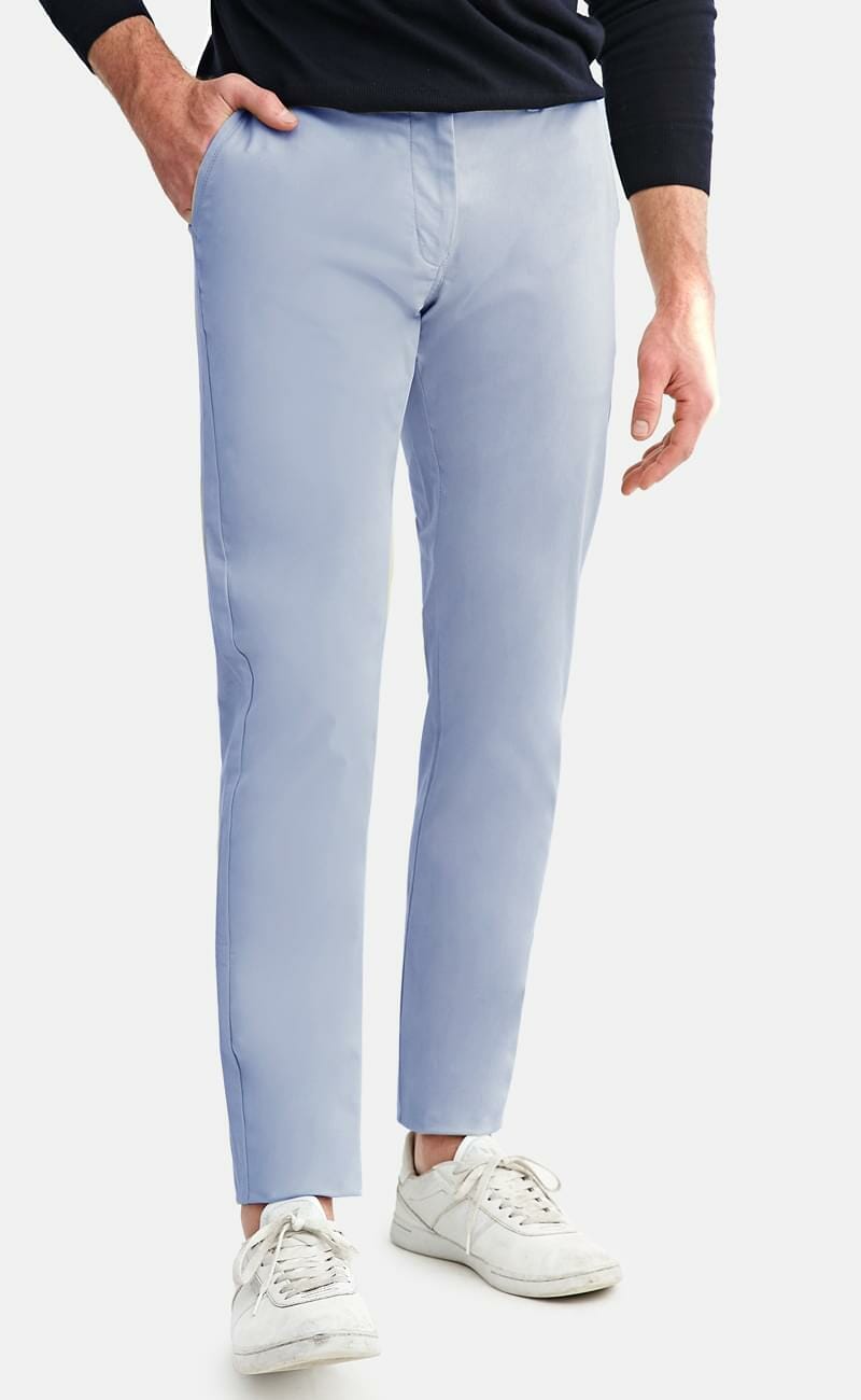 Sky Blue Stretch Washed Chinos