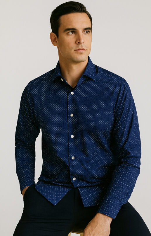 Navy Polka Dot Shirt