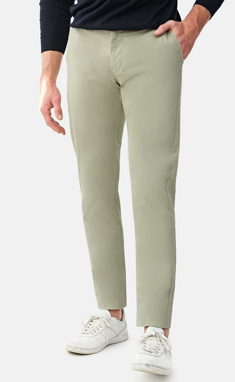 Light Olive Stretch Washed Chinos