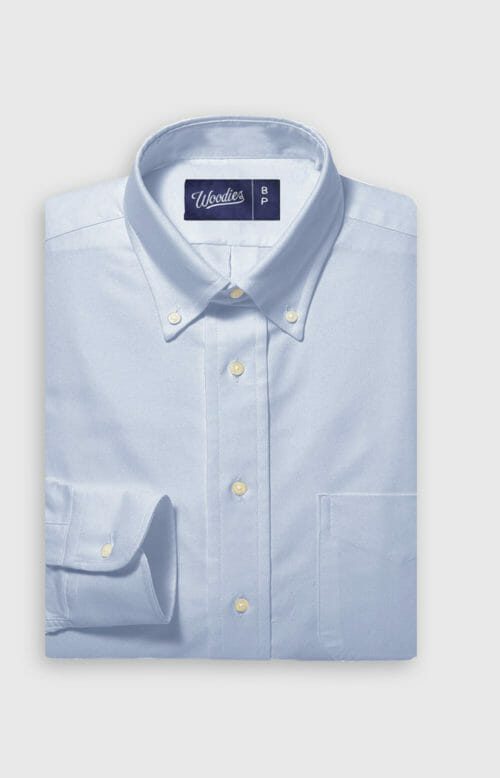 Comfortable Men's Oxford Shirt in Light Blue - Woodies Clothing