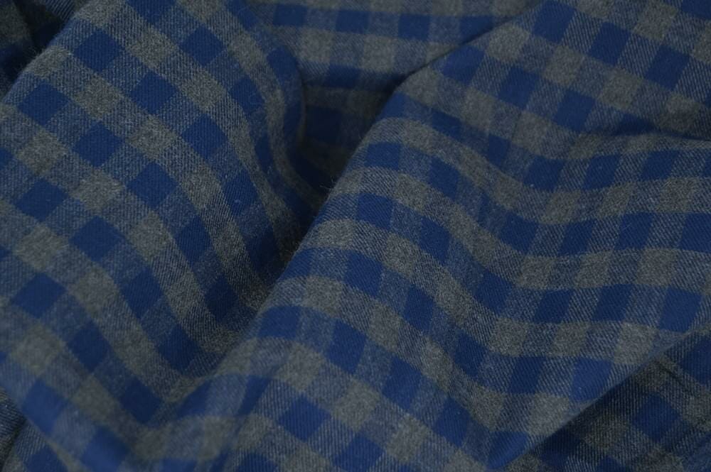 Blue & Grey Gingham Flannel