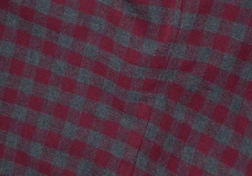 Maroon & Grey Gingham Flannel Casual Check, Novelty, Plaid Shirt 