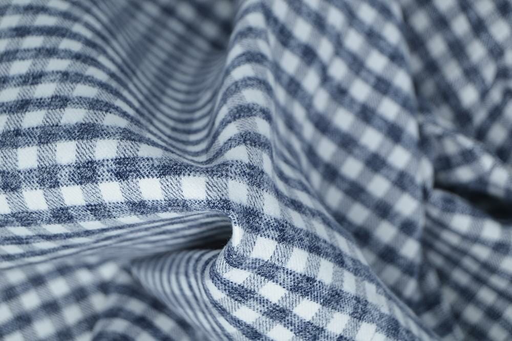 Heather Grey and White Gingham Flannel