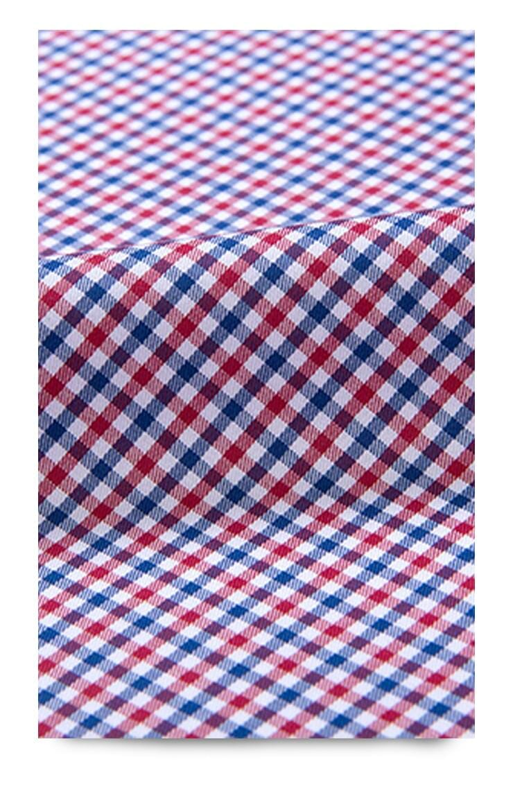 Red & Blue Gingham Stain Resistant Performance Dress Shirt