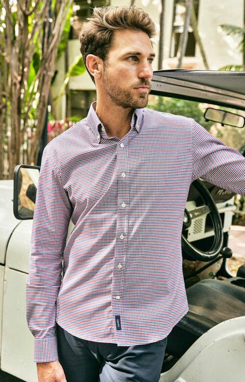 Red and Blue Gingham Stain Repelling Shirt