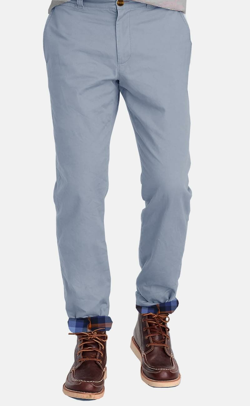 Cadet Blue Flannel Lined Stretch Chino