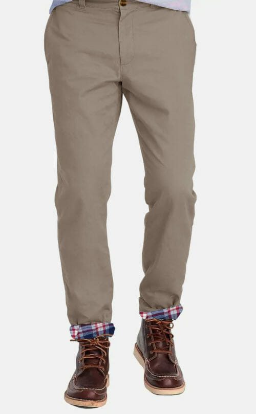 Beige Grey Flannel Lined Chino