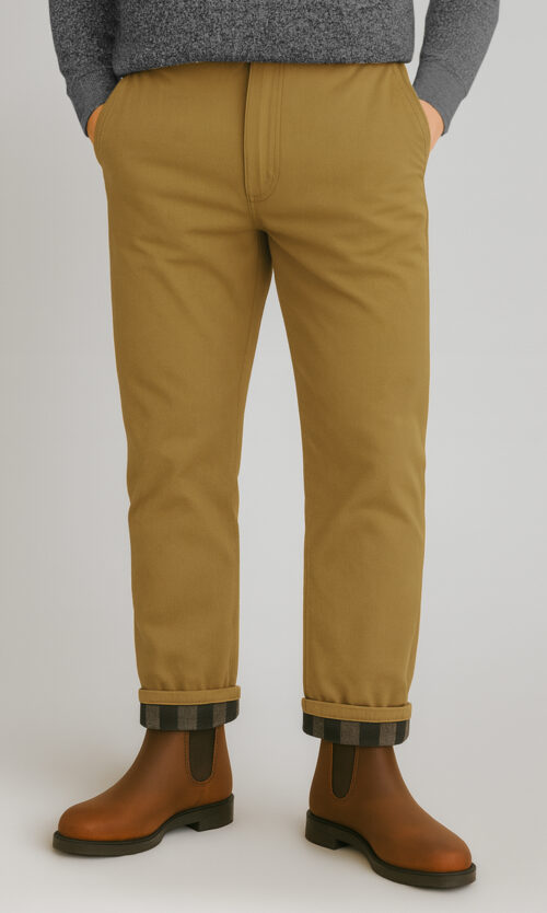 Khaki Flannel Lined Chinos