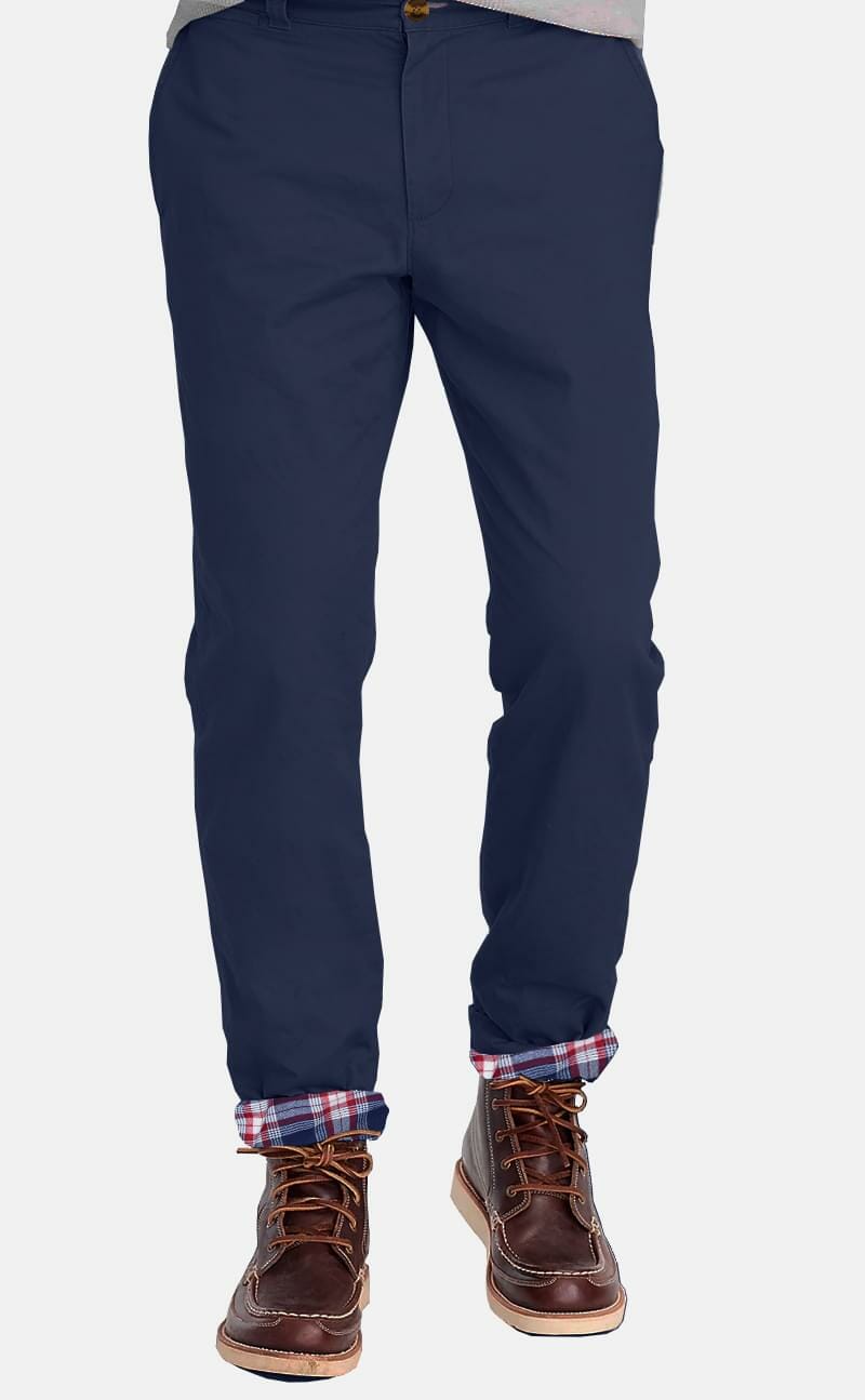 Navy Flannel Lined Stretch Chino