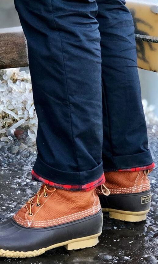 Navy Flannel Lined Stretch Chino