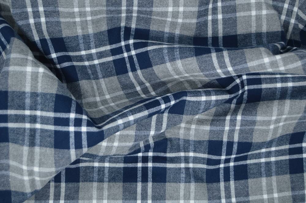 Navy Plaid Flannel Shirt Fabric Woodies Clothing