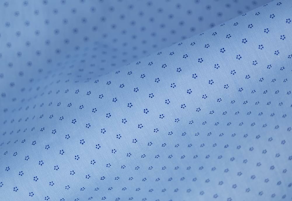 Light Blue Micro Floral Dot Print Shirt