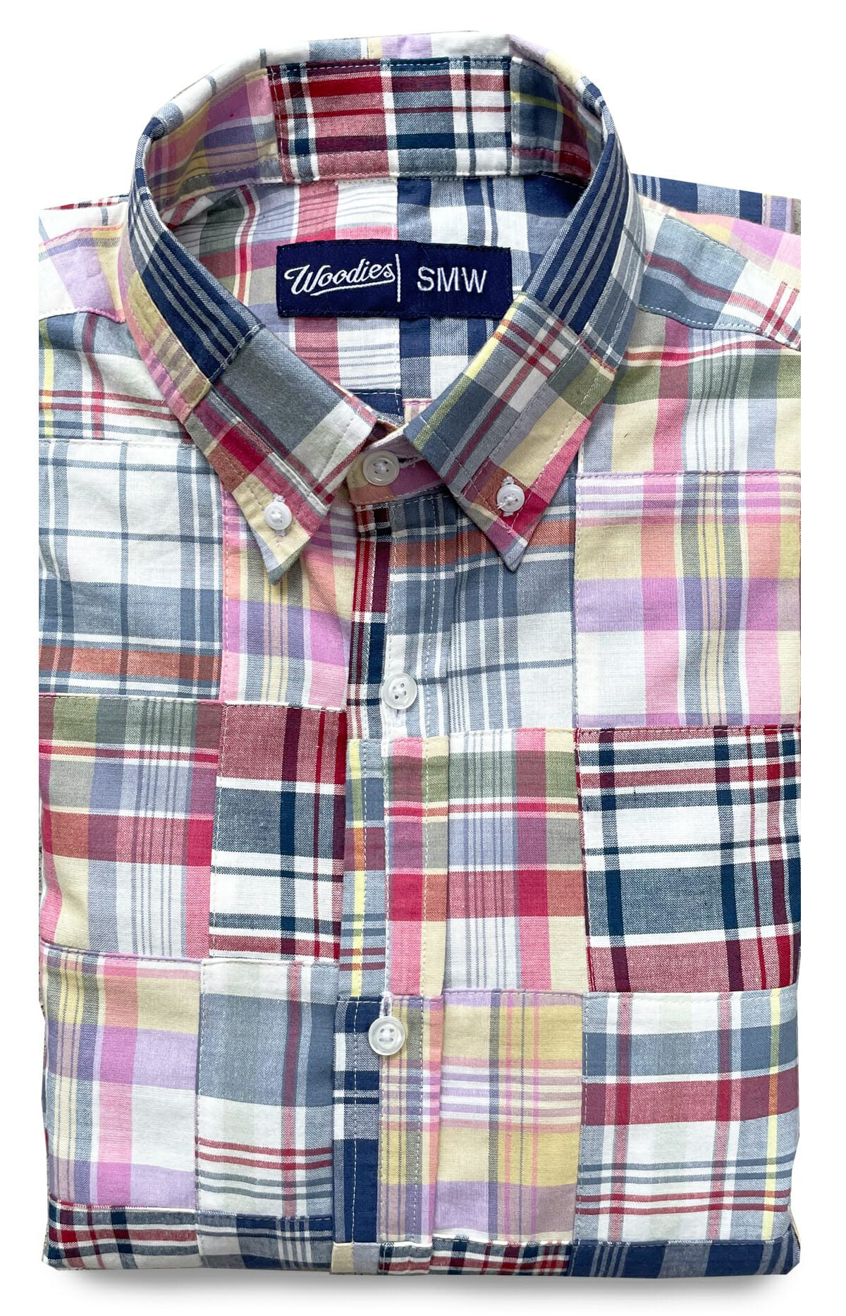 Comfortable Men's Madras Patchwork Shirt - Woodies Clothing