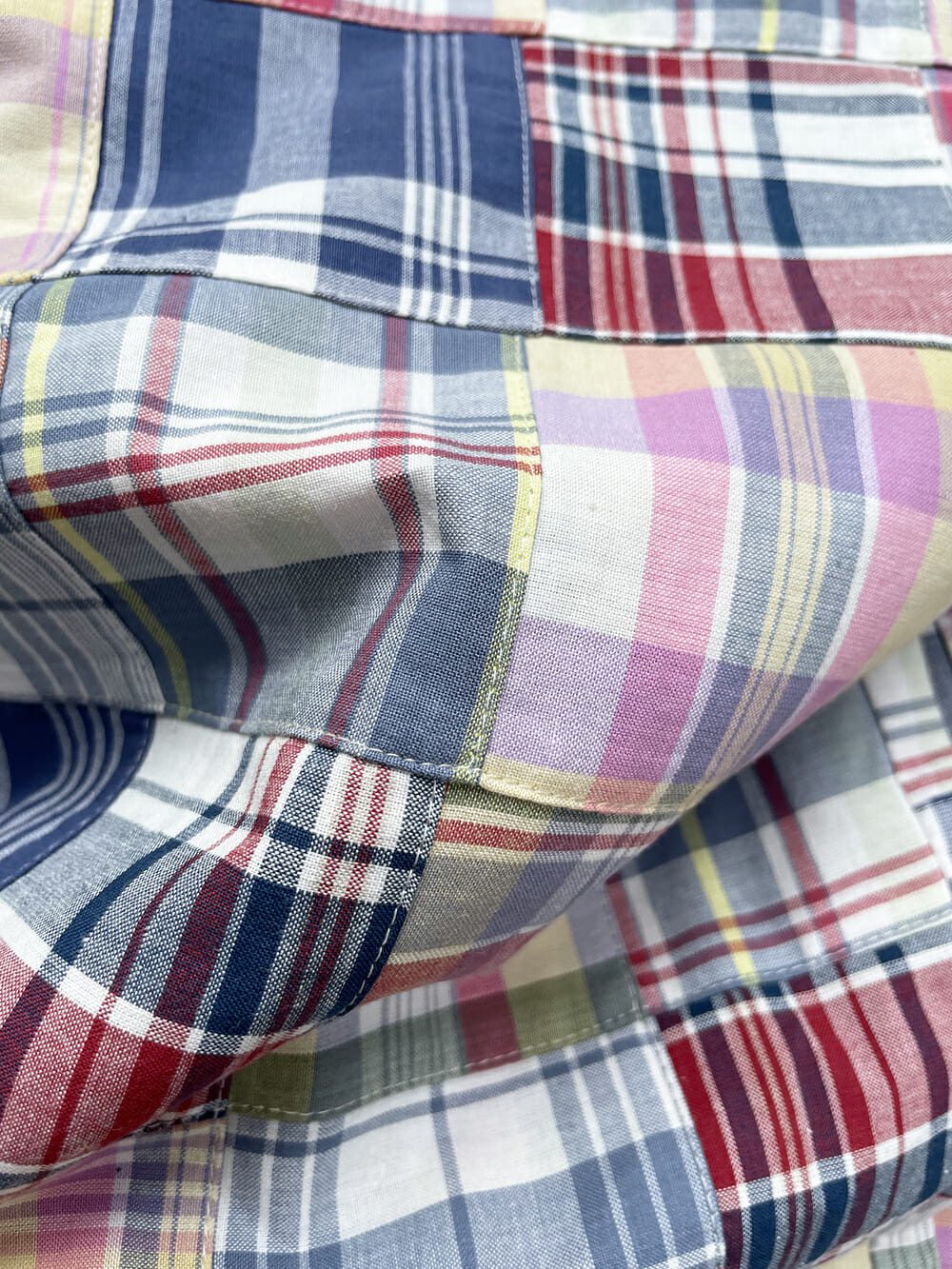 Comfortable Men's Madras Patchwork Shirt - Woodies Clothing