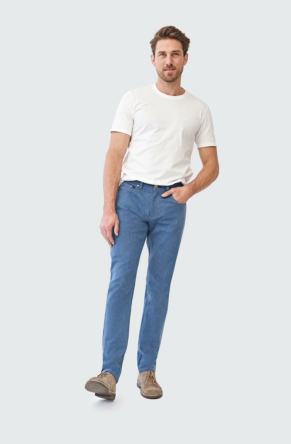 Custom Faded Blue Stretch Jeans