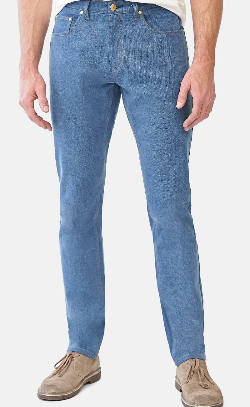 Custom Faded Blue Stretch Jeans