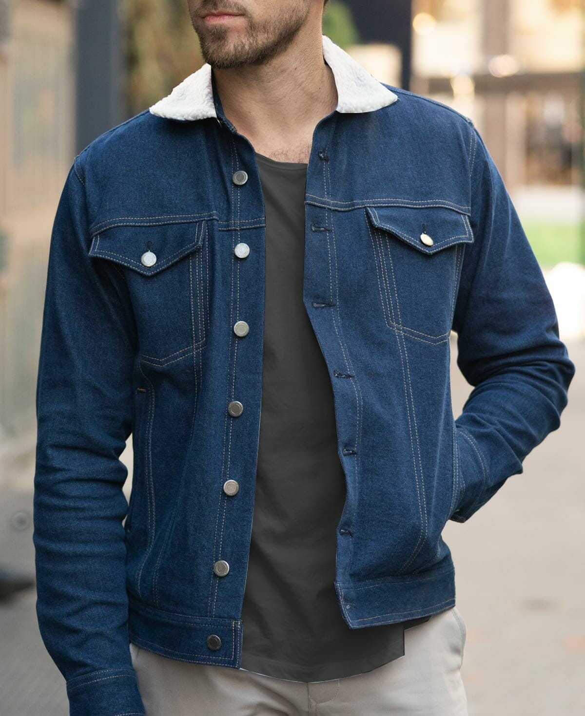 denim trucker jacket blue