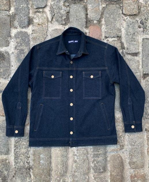 Washed Indigo Denim Work Jacket