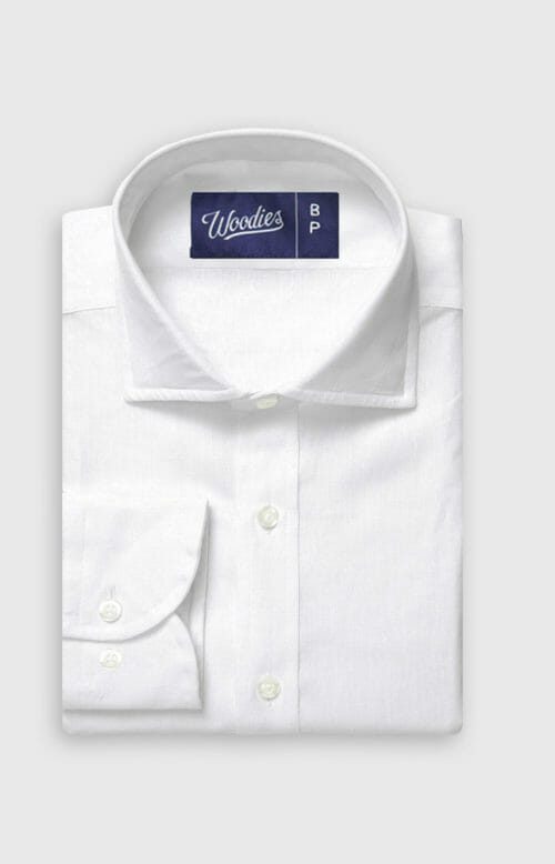 Plain White Linen Custom Shirt