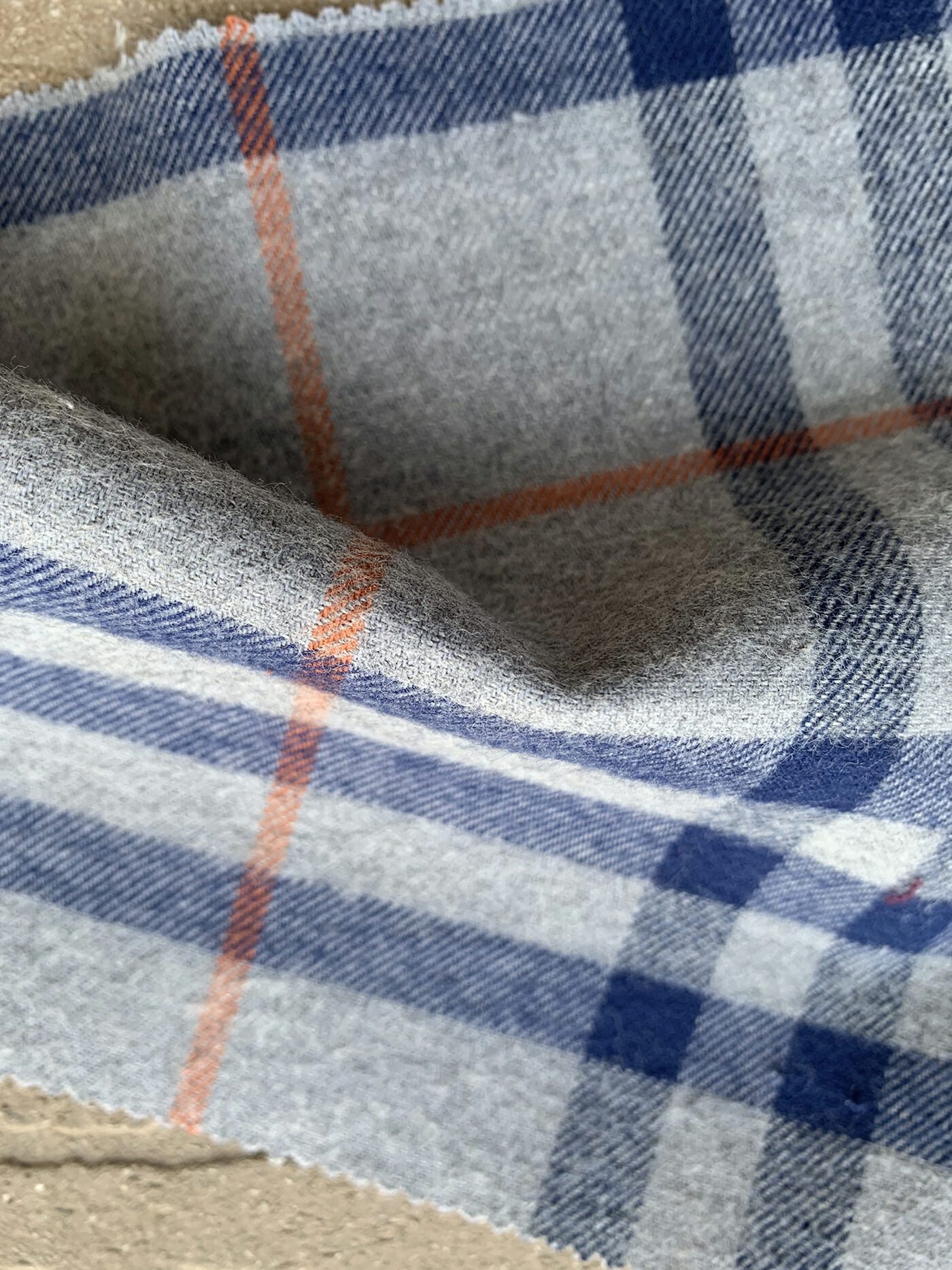Grey & Navy Large Plaid Flannel