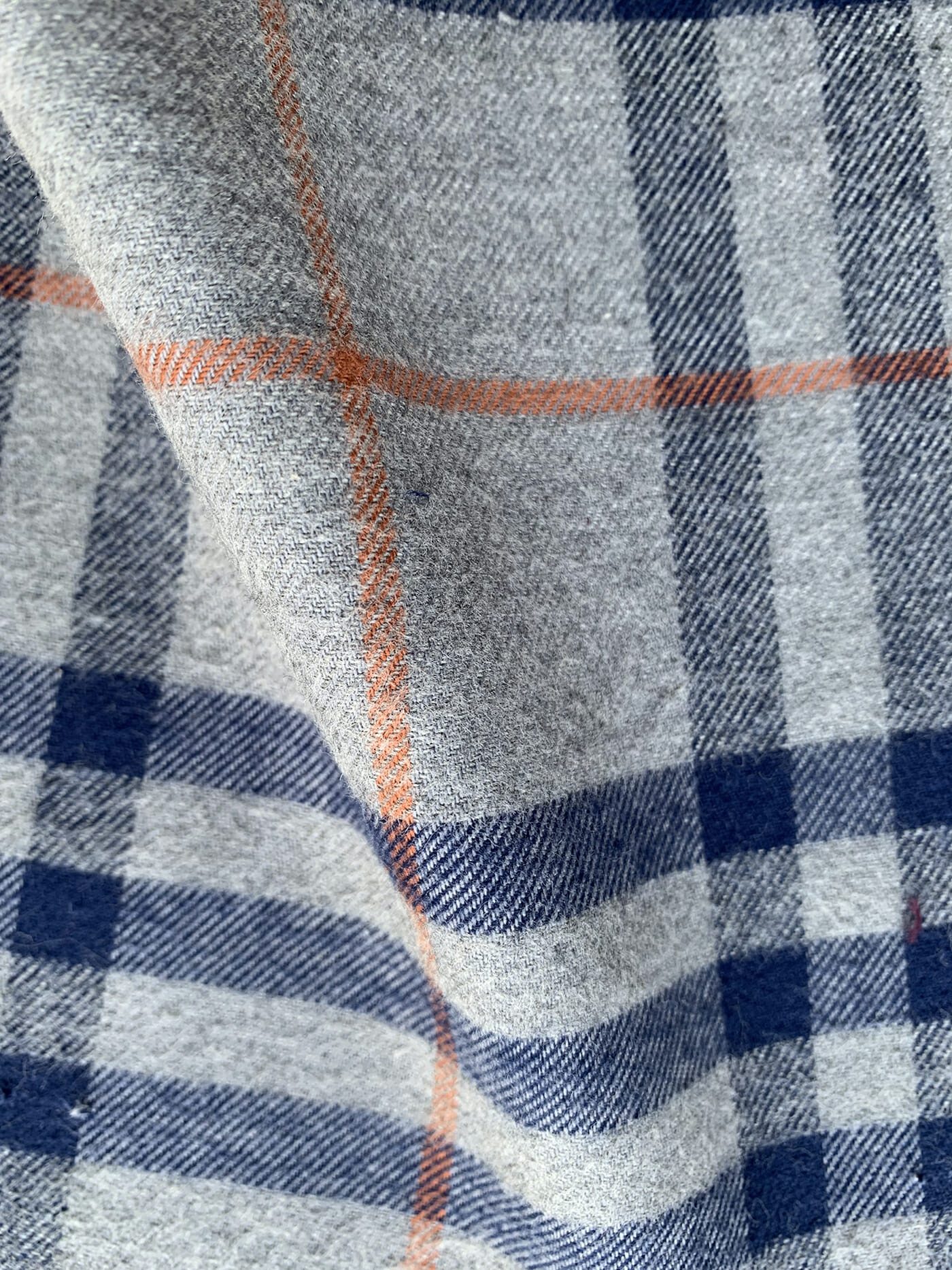 Grey & Navy Large Plaid Flannel