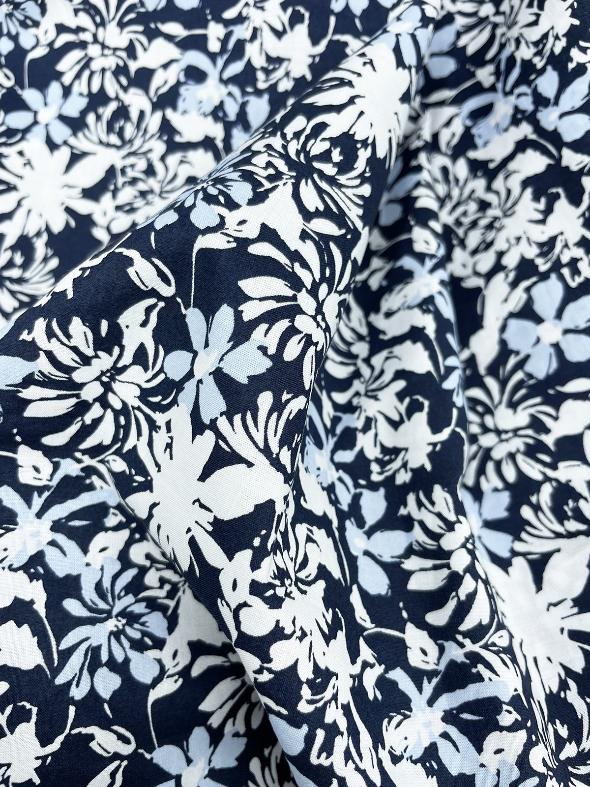 Comfortable Men's Shirt in Dark Navy Micro Floral Print - Woodies Clothing