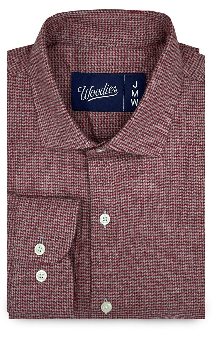 Comfortable Men's Houndstooth Flannel in Blue/Grey - Woodies Clothing