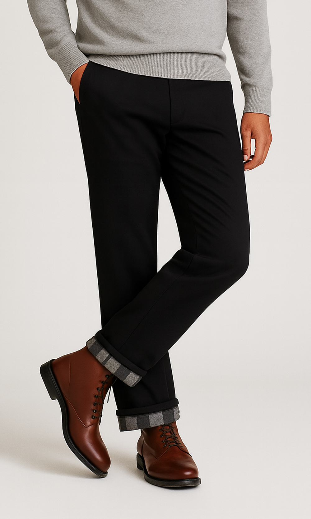 The Black Flannel Lined Performance Chinos