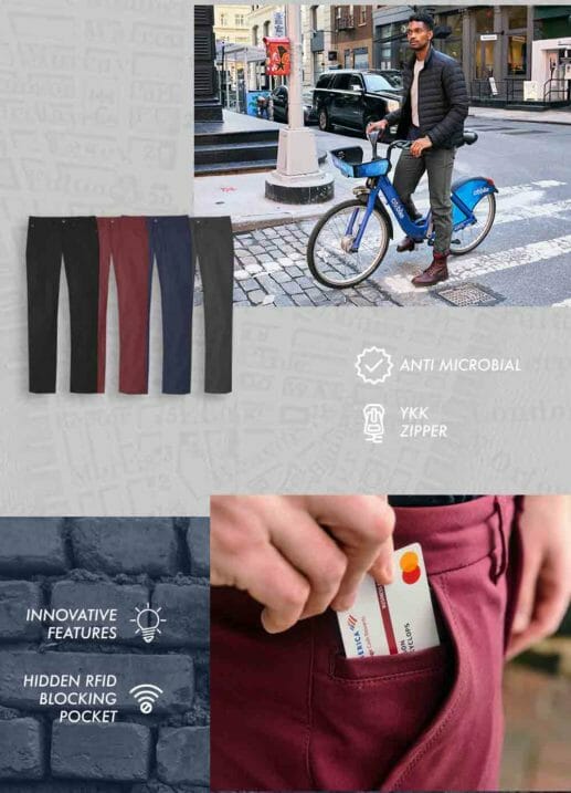 The Burgundy Flannel Lined Performance Chinos