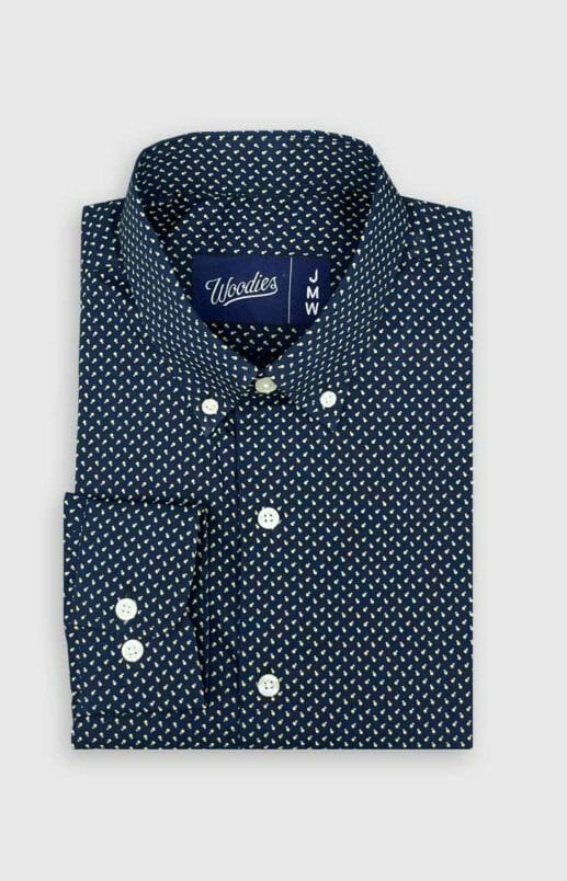 Japanese Micro Dotted Navy Shirt