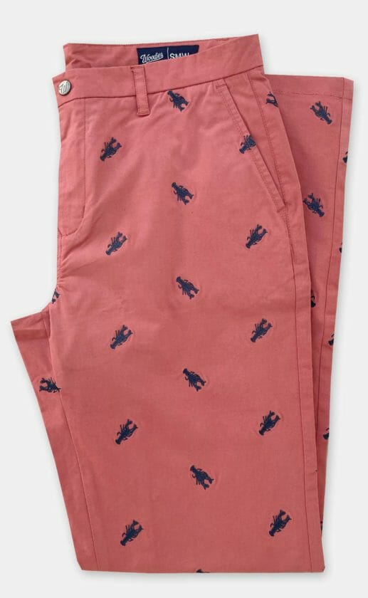 Summer Red Stretch Lobster Critter Pants