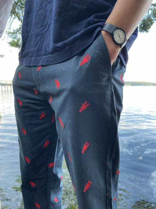 Classic Navy Stretch Lobster Critter Pants