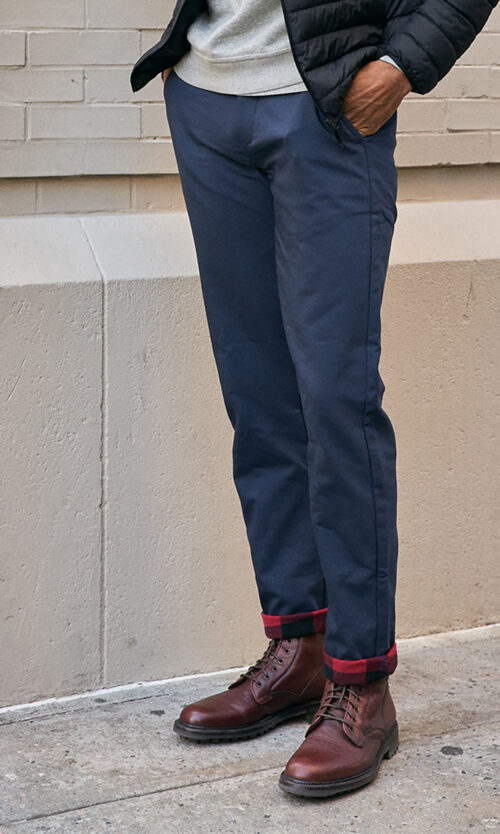 The Navy Flannel Lined Performance Chinos