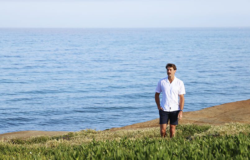 White Linen Short Sleeve Camp Shirt Woodies Clothing