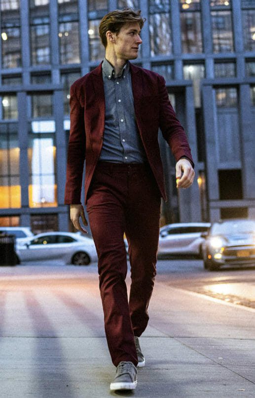 The Burgundy Performance Suit - Patch Pockets