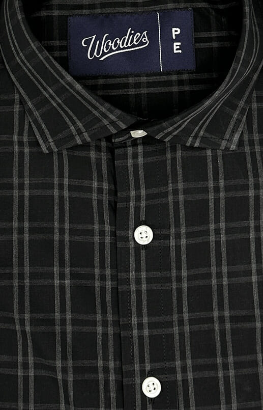 Heathered Black & Grey Plaid Shirt