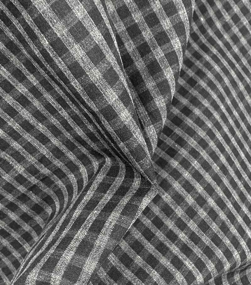 Heathered Black & Grey Gingham Shirt - thumbnail 2