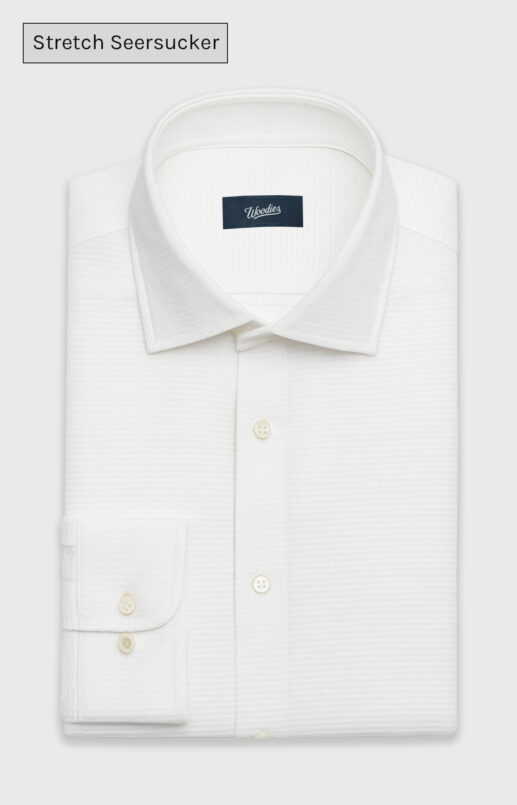 White Seersucker Stretch Shirt