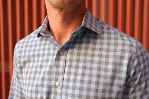 Heathered Medium Gingham Performance Shirt