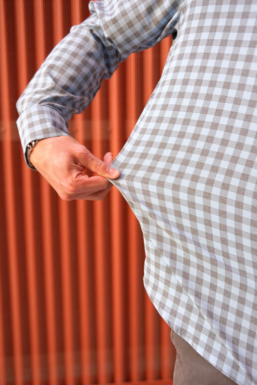 Heathered Medium Gingham Performance Shirt