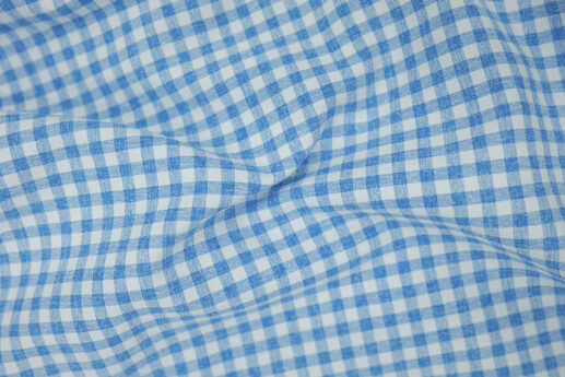 Heathered Blue Small Gingham Performance Shirt