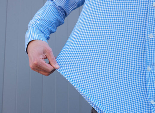 Heathered Blue Small Gingham Performance Shirt