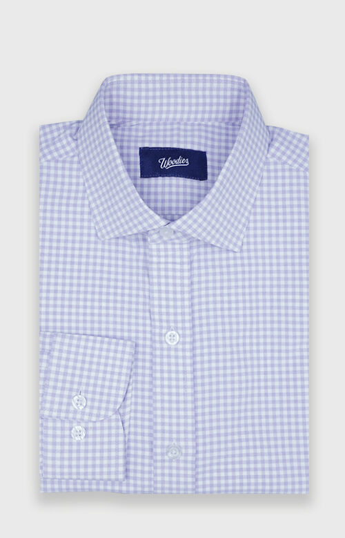 Heathered Purple Small Gingham Performance Shirt