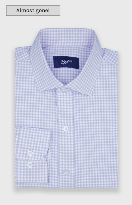 Heathered Purple Small Gingham Performance Shirt