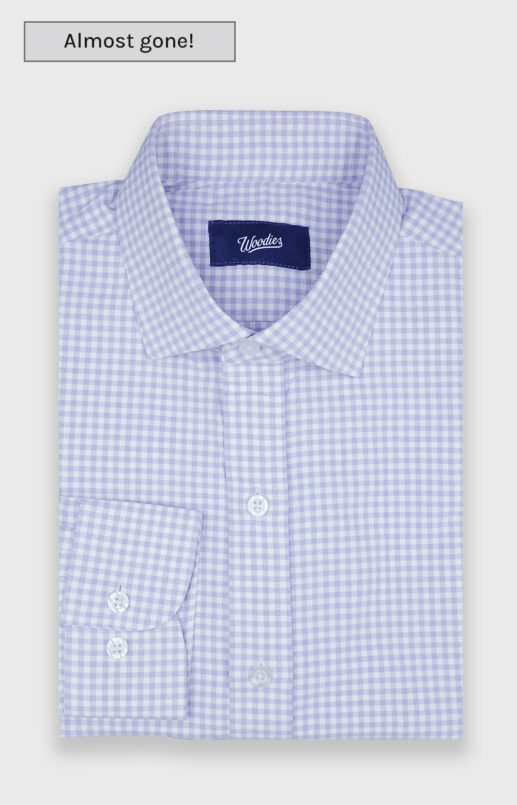 Heathered Purple Small Gingham Performance Shirt