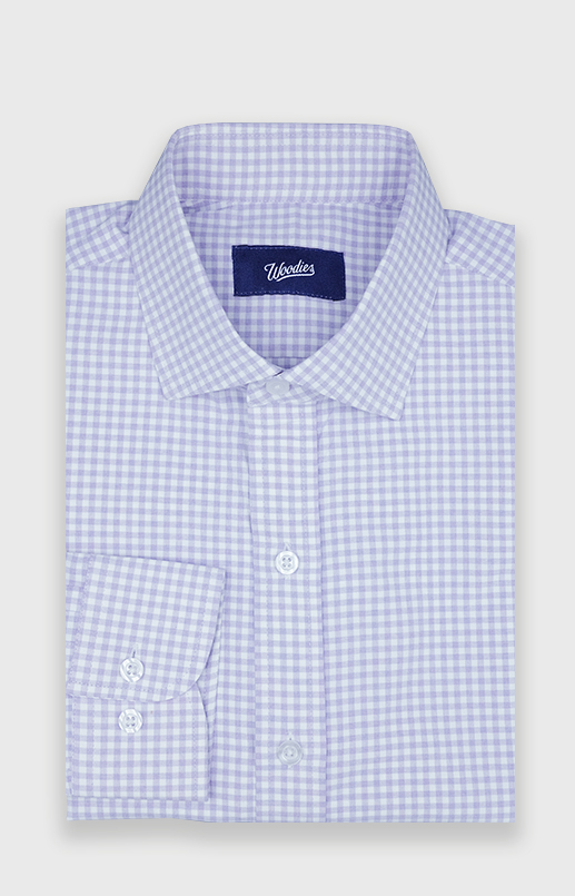 Heathered Purple Small Gingham Performance Shirt