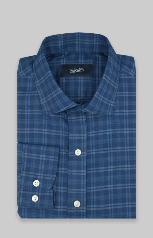 Tonal Blue Plaid Performance Flannel