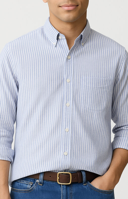 Blue Striped Linen Shirt