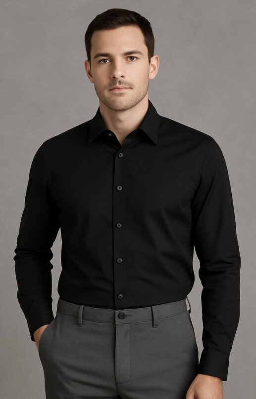 Solid Black Non-Iron Shirt
